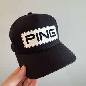 Ping Tour Vented Delta Black White Golf Hat
